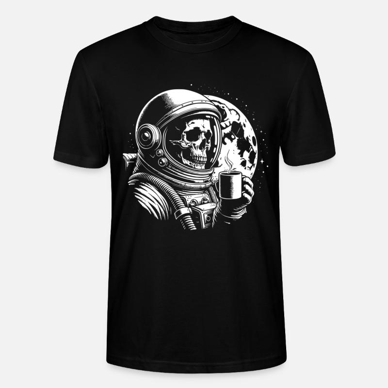 Skull mit Kaffeebecher Kaffee - Stanley/Stella Unisex Bio-T-Shirt CRAFTER - Schwarz