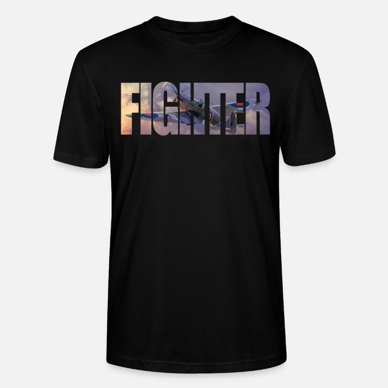 Fighter Spitfire - Stanley/Stella Unisex Bio-T-Shirt CRAFTER - Schwarz
