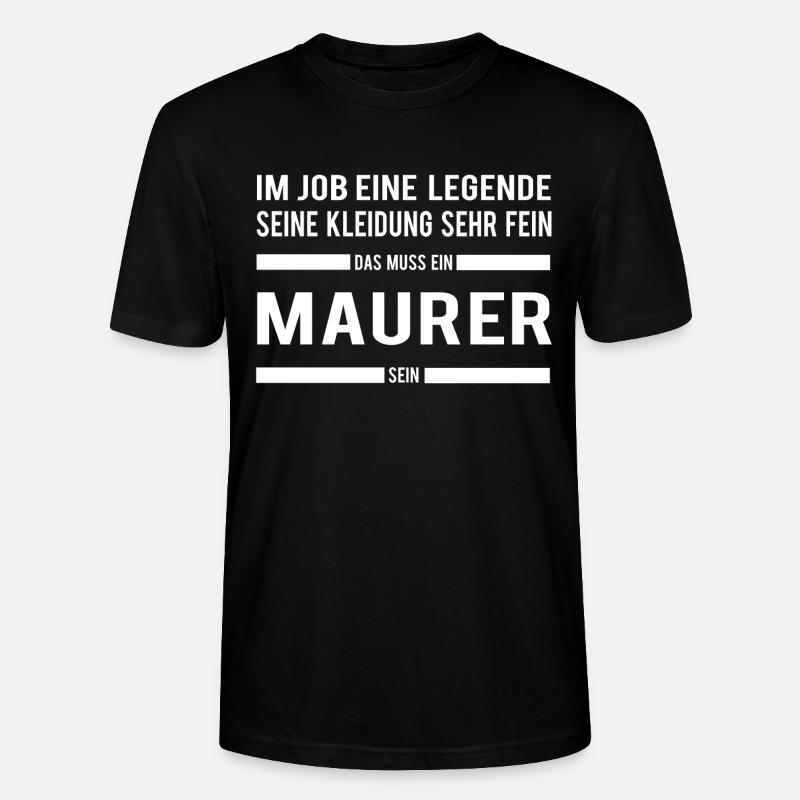 Maurer - Stanley/Stella Unisex Bio-T-Shirt CRAFTER - Schwarz