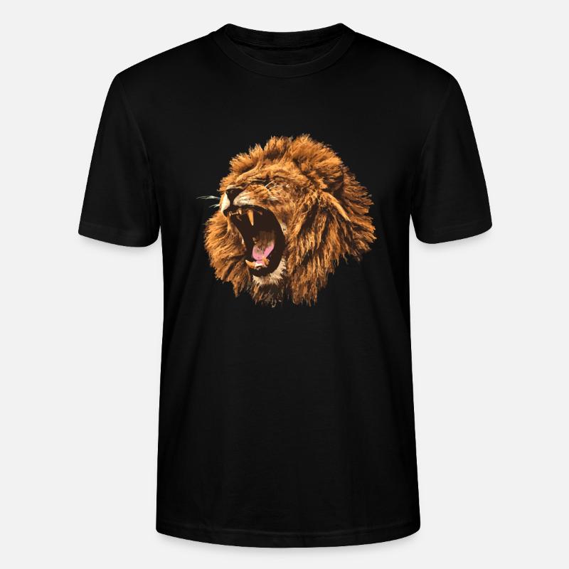 brüllender Löwe Geschenk - Stanley/Stella Unisex Bio-T-Shirt CRAFTER - Schwarz
