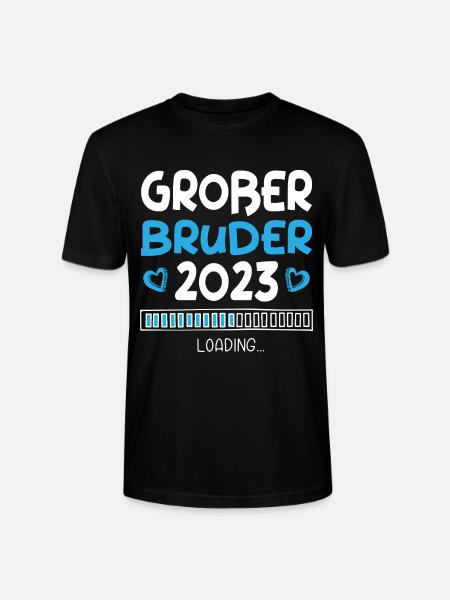 Großer Bruder 2023 Loading Herz - Stanley/Stella Unisex Bio-T-Shirt CRAFTER - Schwarz