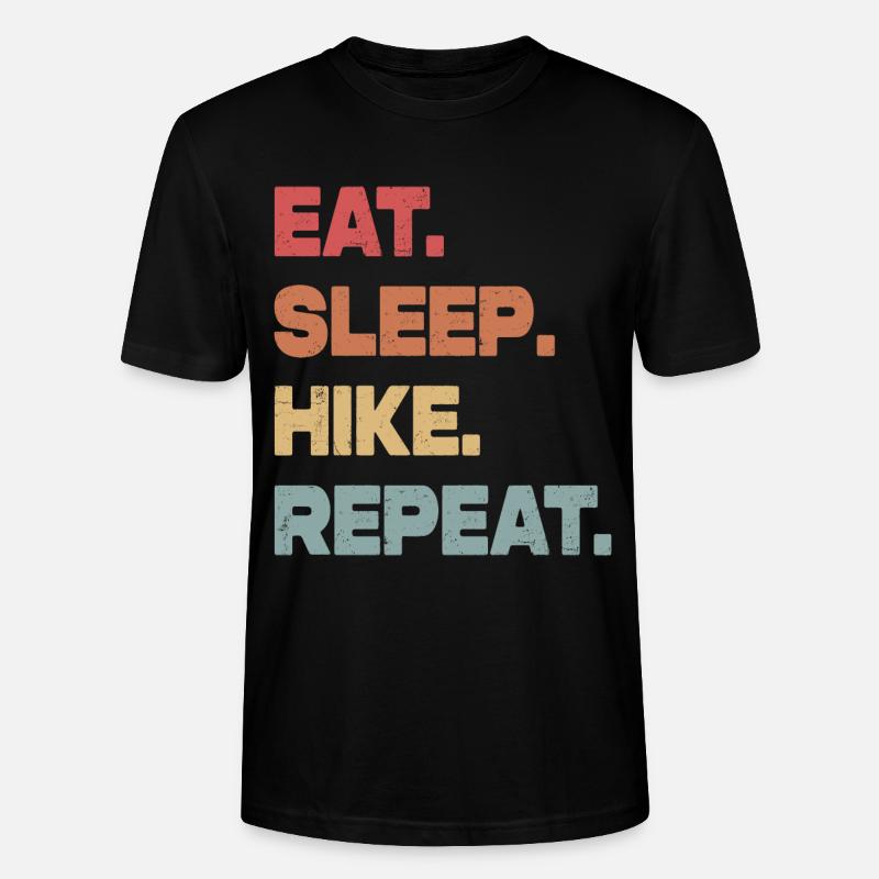 Eat Sleep Hike Repeat - Stanley/Stella Unisex Bio-T-Shirt CRAFTER - Schwarz