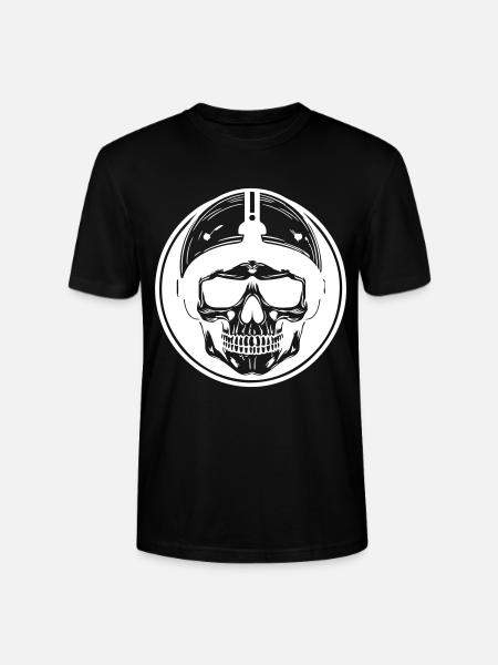 Biker Skull - Stanley/Stella CRAFTER Unisex Organic T-Shirt - black