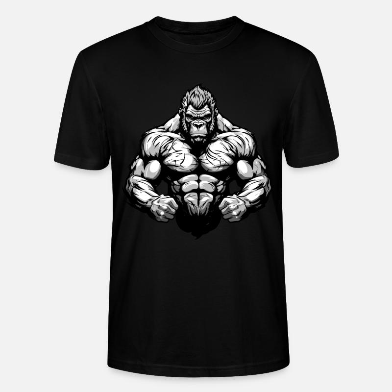 Gorilla Beast Musculation Muscles - T-shirt bio CRAFTER Stanley Stella Unisexe - noir