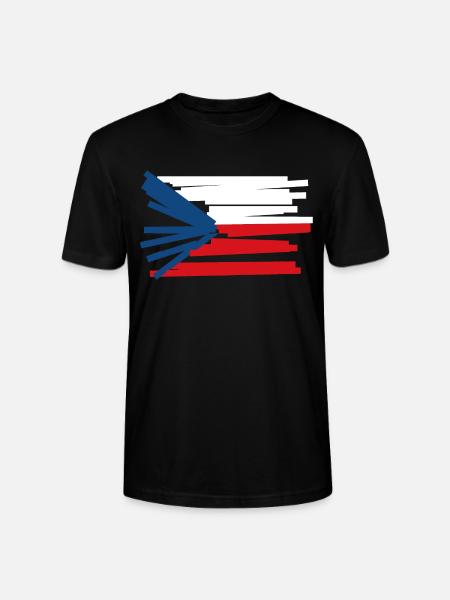 Czech Republic Flag - Modern Art - Stanley/Stella CRAFTER Unisex Organic T-Shirt - black