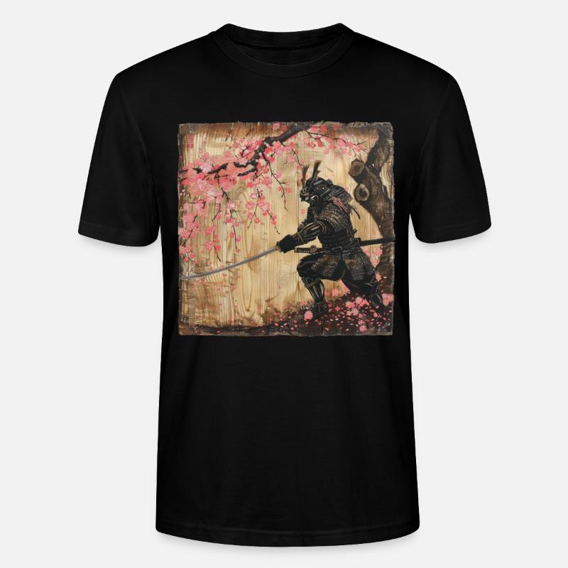 Japanisch Samurai Kirschblüte Kunst Ukiyo-E - Stanley/Stella Unisex Bio-T-Shirt CRAFTER - Schwarz