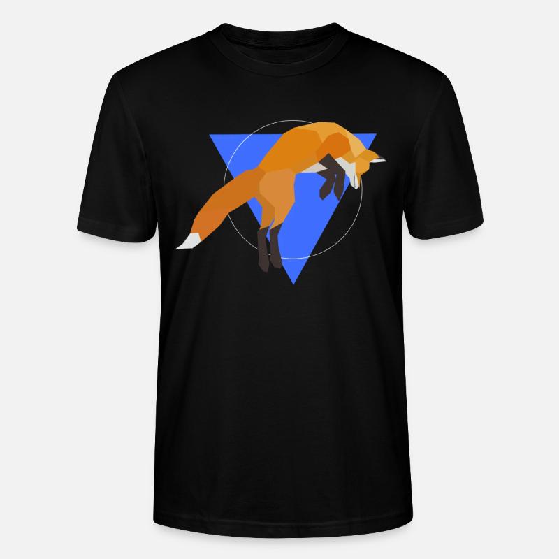 Geometric Fox Jumping - Stanley/Stella Unisex Bio-T-Shirt CRAFTER - Schwarz