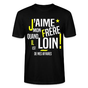 Frère et sœur cadeau frangin humour - T-shirt bio CRAFTER Stanley Stella Unisexe - noir - Devant - Alina (178cm) & Michal (187cm)