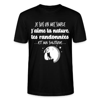 Cadeau homme randonnées nature sport humour - T-shirt bio CRAFTER Stanley Stella Unisexe - noir - Devant - Alina (178cm) & Michal (187cm)