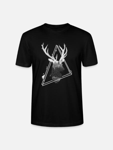 Deer geometric design triangles - Stanley/Stella CRAFTER Unisex Organic T-Shirt - black