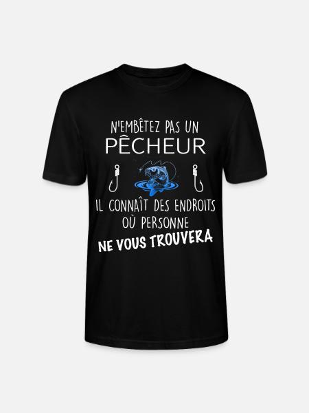 Pêcheur humour cadeau homme - T-shirt bio CRAFTER Stanley Stella Unisexe - noir
