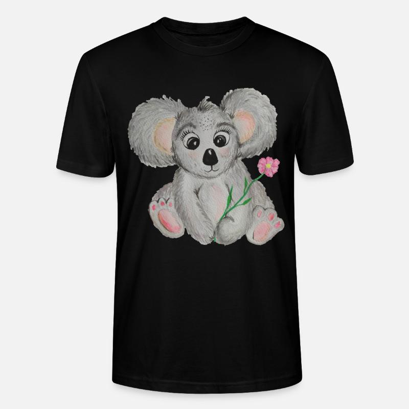 Koala à fleur - T-shirt bio CRAFTER Stanley Stella Unisexe - noir