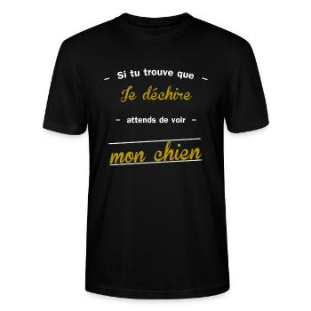 si tu trouve que je déchire - T-shirt bio CRAFTER Stanley Stella Unisexe - noir - Devant - Alina (178cm) & Michal (187cm)