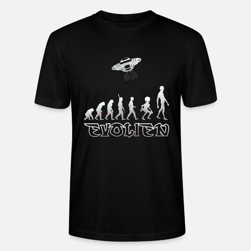 Evolution Alien Ufo - Stanley/Stella Unisex Bio-T-Shirt CRAFTER - Schwarz