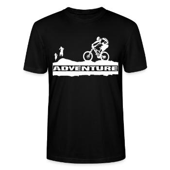 Aventure - T-shirt bio CRAFTER Stanley Stella Unisexe - noir - Devant - Alina (178cm) & Michal (187cm)