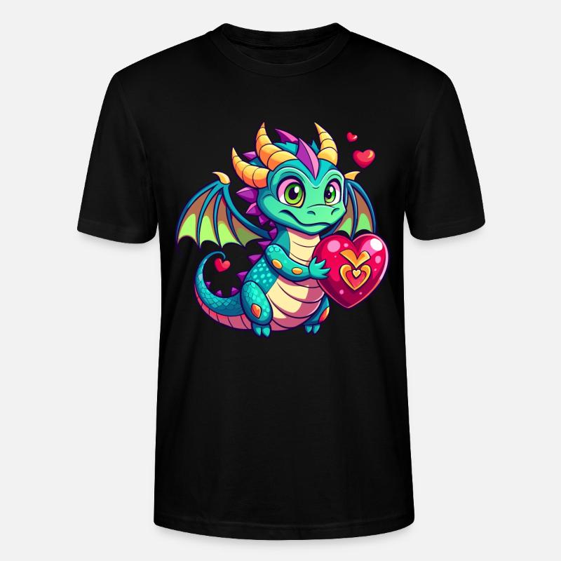 Farbenfroher Drache - Stanley/Stella Unisex Bio-T-Shirt CRAFTER - Schwarz