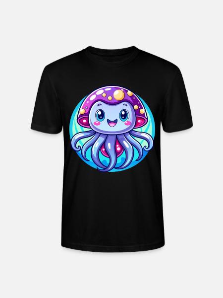 Méduse mignonne - T-shirt bio CRAFTER Stanley Stella Unisexe - noir