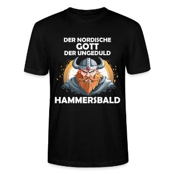 Wikinger Hammersbald Nordische Mythologie Ungeduld - Stanley/Stella Unisex Bio-T-Shirt CRAFTER - Schwarz - Vorne - Alina (178cm) & Michal (187cm)