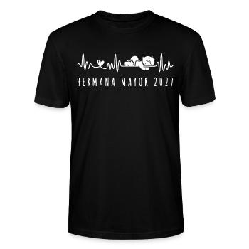 Futura Hermana Mayor 2027 Ritmo Cardiaco - Stanley/Stella CRAFTER Unisex Organic T-Shirt - black - Front - Alina (178cm) & Michal (187cm)
