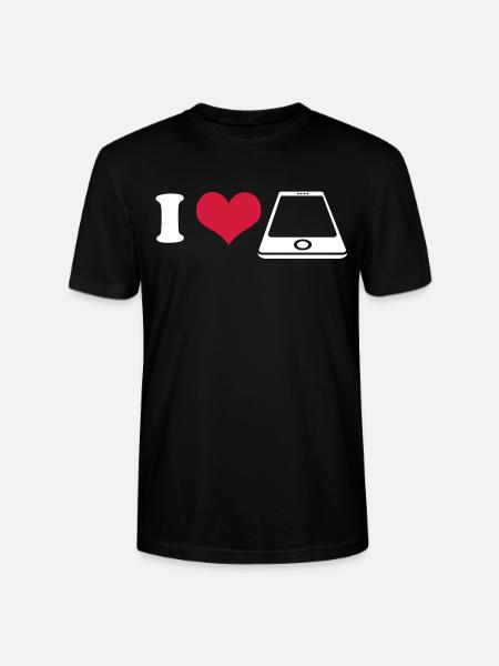 I love Smartphone - Stanley/Stella Unisex Bio-T-Shirt CRAFTER - Schwarz