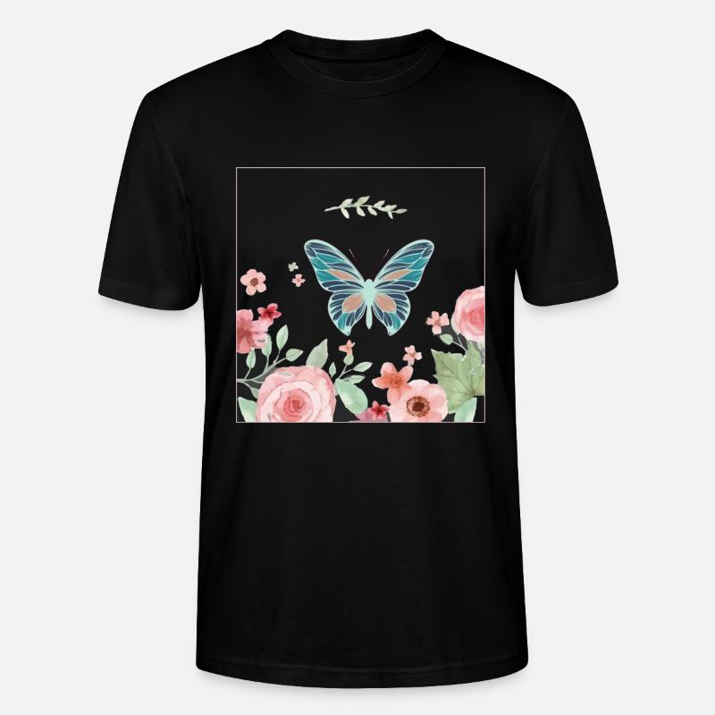 Papillon papillon fleur fleur - T-shirt bio CRAFTER Stanley Stella Unisexe - noir