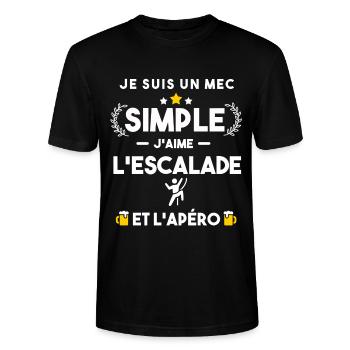 escalade et apéro humour cadeau - T-shirt bio CRAFTER Stanley Stella Unisexe - noir - Devant - Alina (178cm) & Michal (187cm)