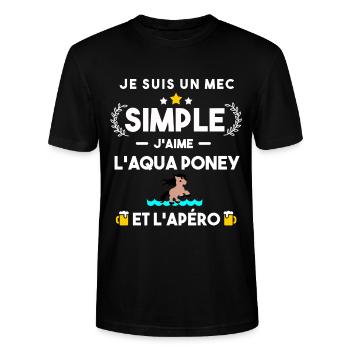 aqua poney et apéro humour cadeau - T-shirt bio CRAFTER Stanley Stella Unisexe - noir - Devant - Alina (178cm) & Michal (187cm)