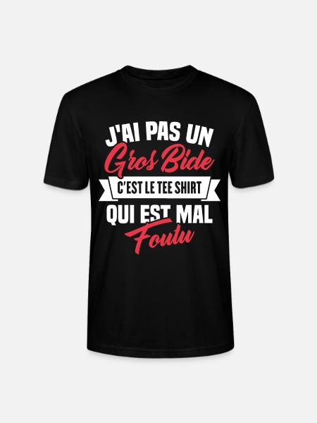 J'ai Pas Un Gros Bide - T-shirt bio CRAFTER Stanley Stella Unisexe - noir