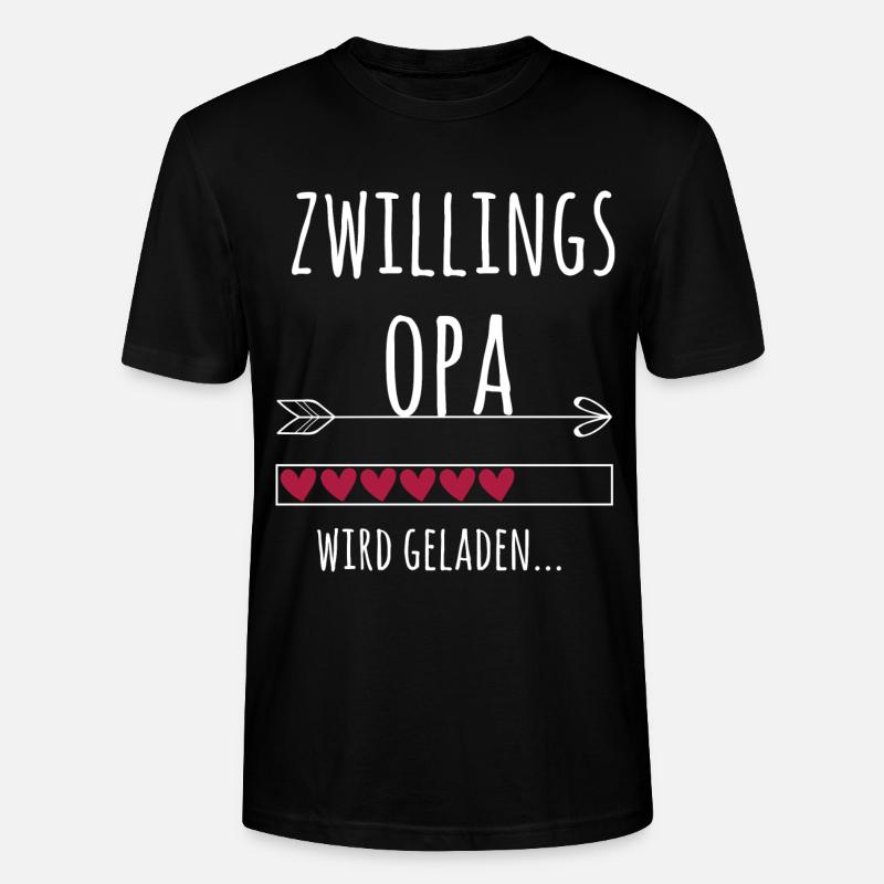 werdender Opa Zwillinge Schwangerschaft Geschenk - Stanley/Stella Unisex Bio-T-Shirt CRAFTER - Schwarz