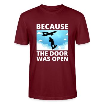 Skysurfing Skydiving Extreme Sport Skydiver Funny - Stanley/Stella CRAFTER Unisex Organic T-Shirt - burgundy - Front - Alina (178cm) & Michal (187cm)