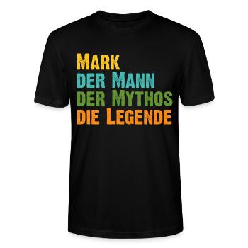 Mark der Mythos die Legende Vorname Mark - Stanley/Stella Unisex Bio-T-Shirt CRAFTER - Schwarz - Vorne - Alina (178cm) & Michal (187cm)