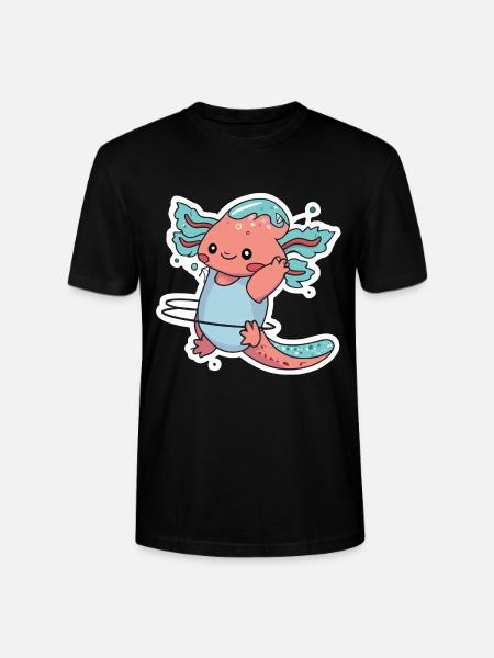 Hulahoop Axolotl - Stanley/Stella Unisex Bio-T-Shirt CRAFTER - Schwarz