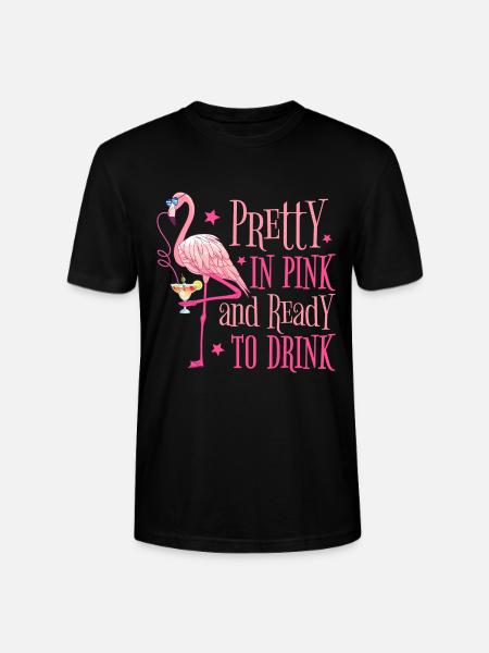 Flamingo JGA Party Pretty In Pink Klar til å drikke - Stanley/Stella CRAFTER unisex økologisk T-skjorte - svart