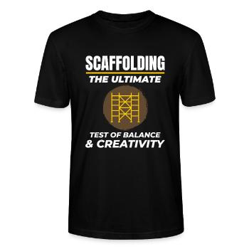 Stilladsbygger Stilladsbygger Stilladsplatform - Stanley Stella CRAFTER unisex økologisk-T-shirt - sort - Foran - Alina (178cm) & Michal (187cm)