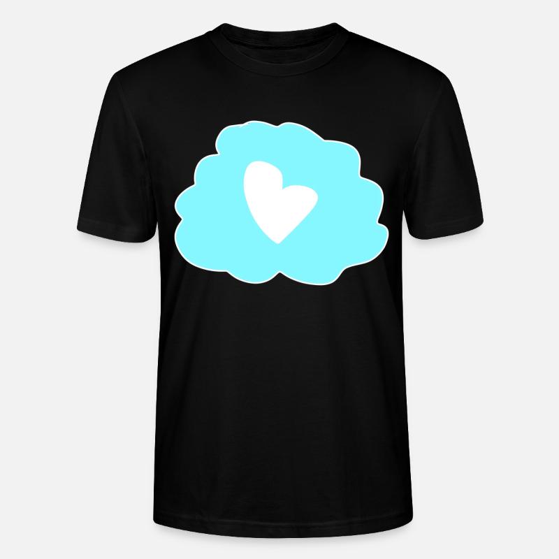 Cloud Thinking Heart Icon - Stanley/Stella CRAFTER Unisex Organic T-Shirt - black