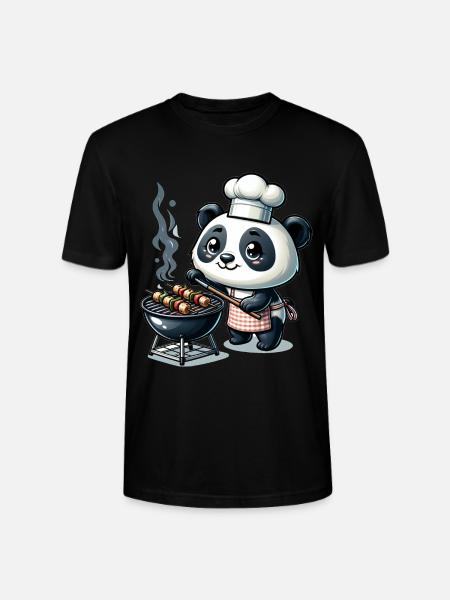 Cute BBQ Panda - Stanley/Stella Unisex Bio-T-Shirt CRAFTER - Schwarz