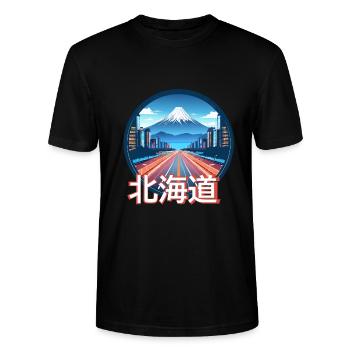 Hokkaido Serene Sunset - Stanley/Stella Unisex Bio-T-Shirt CRAFTER - Schwarz - Vorne - Alina (178cm) & Michal (187cm)
