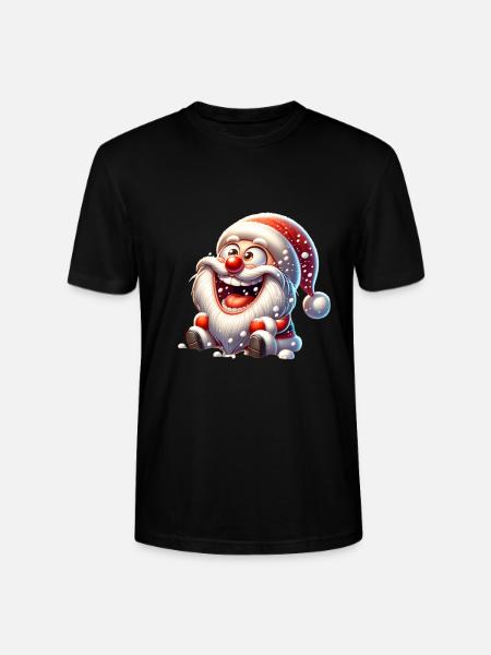 Weihnachtsmann Schneefall Lustig Comic - Stanley/Stella Unisex Bio-T-Shirt CRAFTER - Schwarz