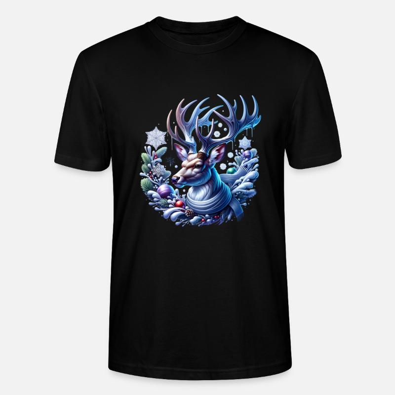 Winterlicher Hirsch Winter - Stanley/Stella Unisex Bio-T-Shirt CRAFTER - Schwarz