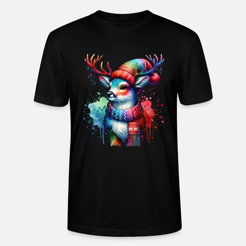 Noël Cerf Noël - T-shirt bio CRAFTER Stanley Stella Unisexe - noir