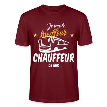 Meilleur chauffeur de bus - T-shirt bio CRAFTER Stanley Stella Unisexe - bordeaux - Devant - Alina (178cm) & Michal (187cm)