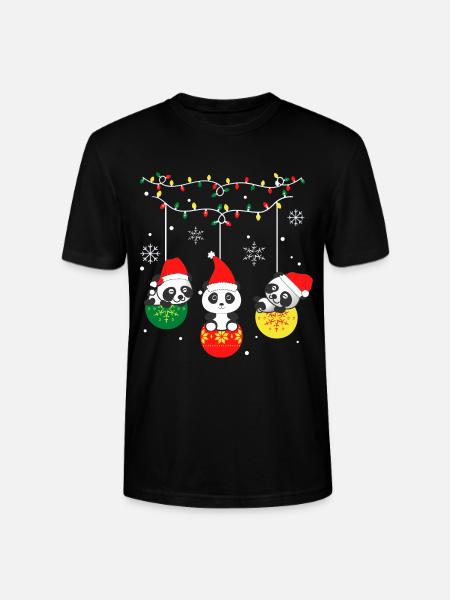 Panda Noël - T-shirt bio CRAFTER Stanley Stella Unisexe - noir