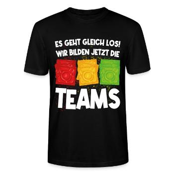 Wir bilden jetzt die Teams Zweideutig - Stanley/Stella Unisex Bio-T-Shirt CRAFTER - Schwarz - Vorne - Alina (178cm) & Michal (187cm)