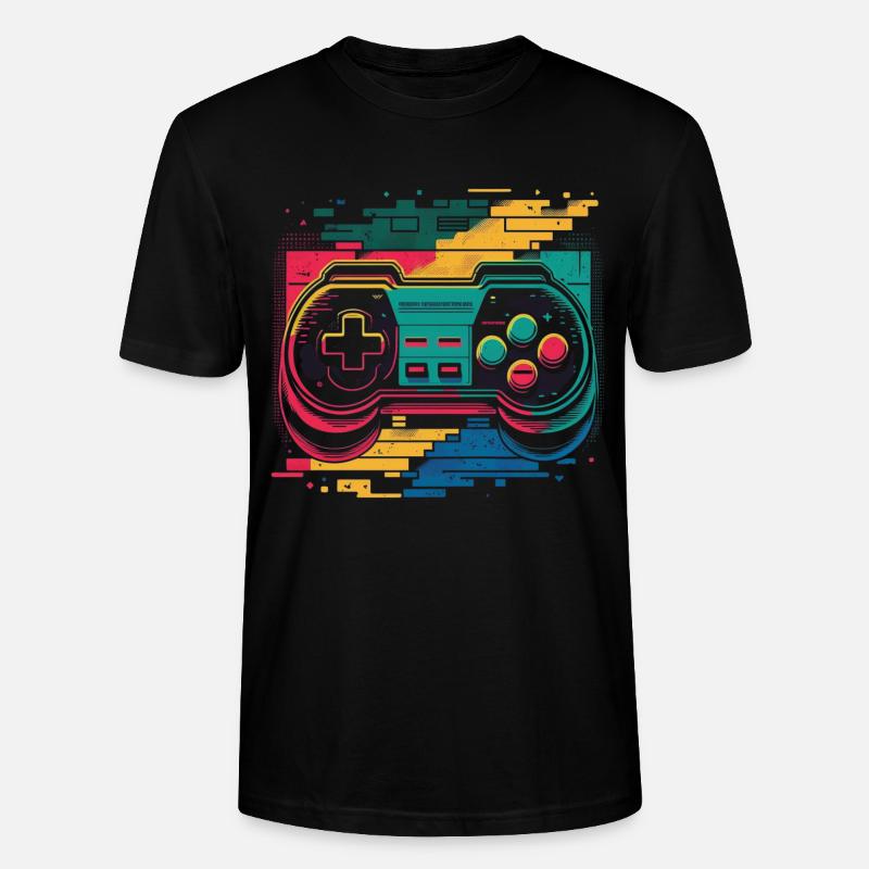 Console rétro - T-shirt bio CRAFTER Stanley Stella Unisexe - noir