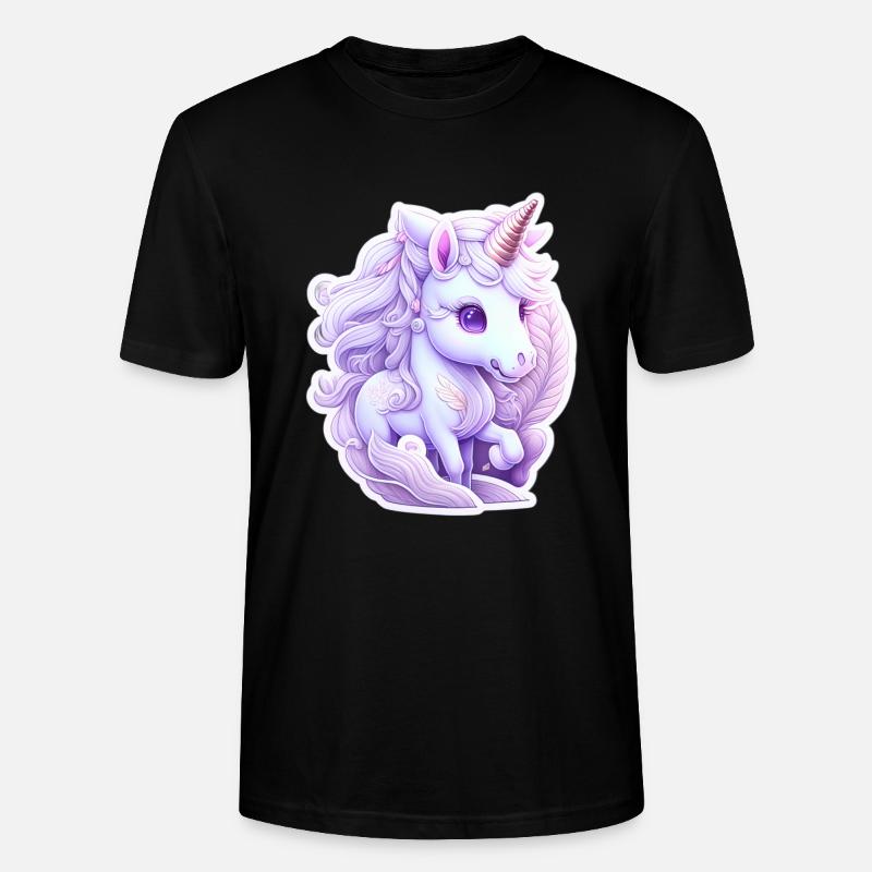 Licorne mignonne - T-shirt bio CRAFTER Stanley Stella Unisexe - noir