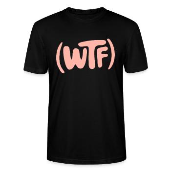 Cooles WTF-Design mit lustiger Typografie - Stanley/Stella Unisex Bio-T-Shirt CRAFTER - Schwarz - Vorne - Alina (178cm) & Michal (187cm)