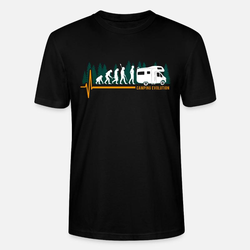 Camping-car Evolution Camping - Cadeau campeur - T-shirt bio CRAFTER Stanley Stella Unisexe - noir