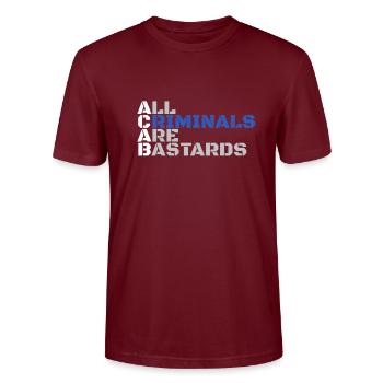 ACAB-Zitat - Stanley/Stella Unisex Bio-T-Shirt CRAFTER - Burgunderrot - Vorne - Alina (178cm) & Michal (187cm)