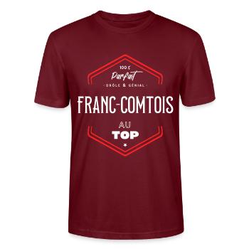 Franc comtois parfait et au top - T-shirt bio CRAFTER Stanley Stella Unisexe - bordeaux - Devant - Alina (178cm) & Michal (187cm)