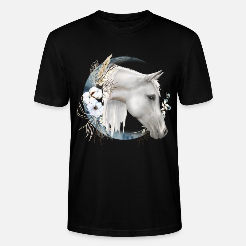 Pferdemotiv Boho - Stanley/Stella Unisex Bio-T-Shirt CRAFTER - Schwarz